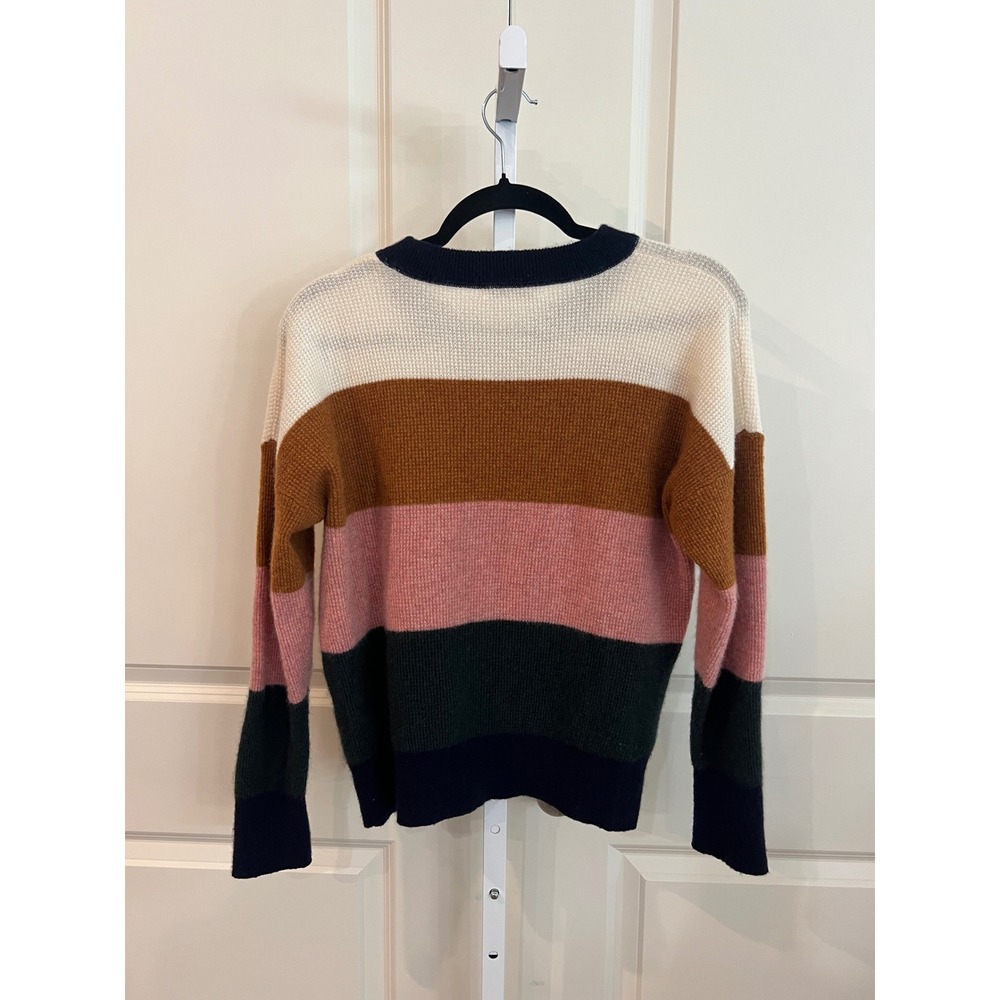 Madewell Womens 100% Cashmere Striped Crewneck Sweater Multi Color Size L - Picture 3 of 7